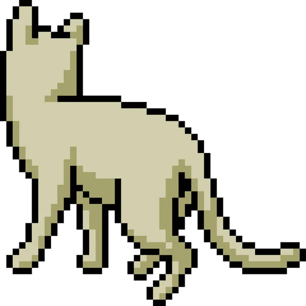 Vector Pixel Arte Gato Dibujos Animados Aislados — Vector de stock