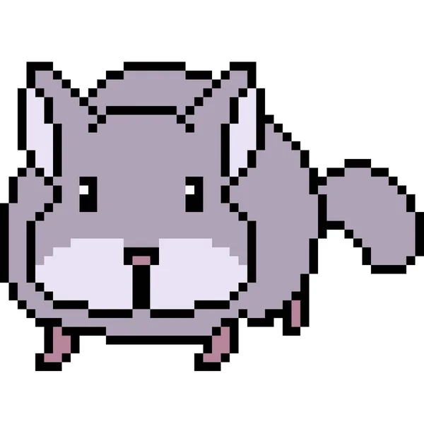 Vecteur Pixel Art Chinchilla Isolé — Image vectorielle