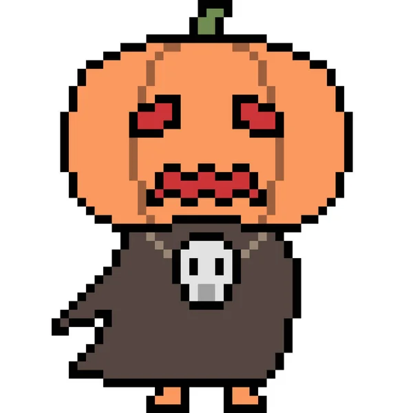 Vetor Pixel Arte Halloween Traje Isolado — Vetor de Stock