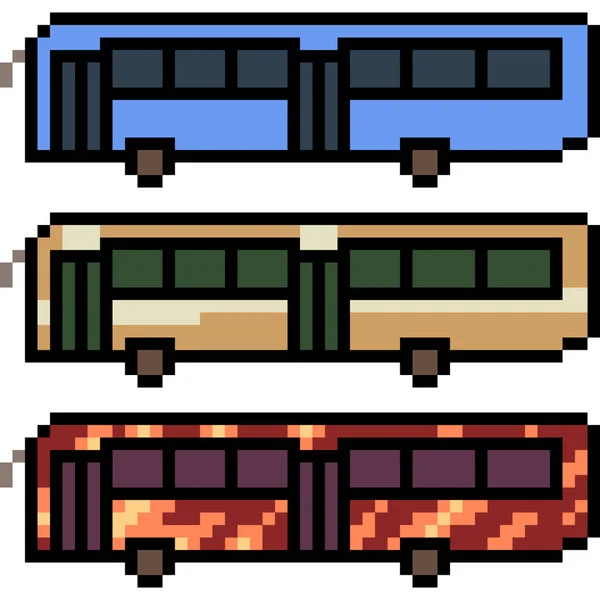 Vektor Pixel Art Bus Isoliert — Stockvektor