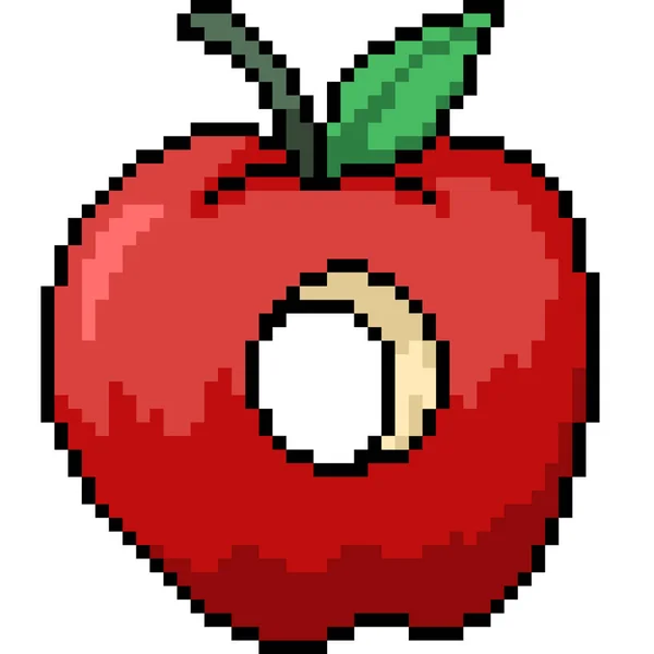 Векторний Піксель Мистецтва Яблуко Отвір Ізольований Мультфільм — стоковий вектор