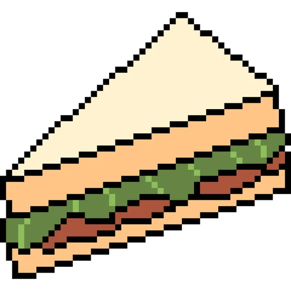 Vektor Pixel Art Sandwich Isoliert — Stockvektor