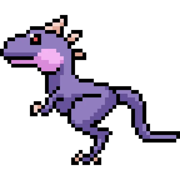 Vecteur Pixel Art Dinosaure Monstre Isolé Dessin Animé — Image vectorielle