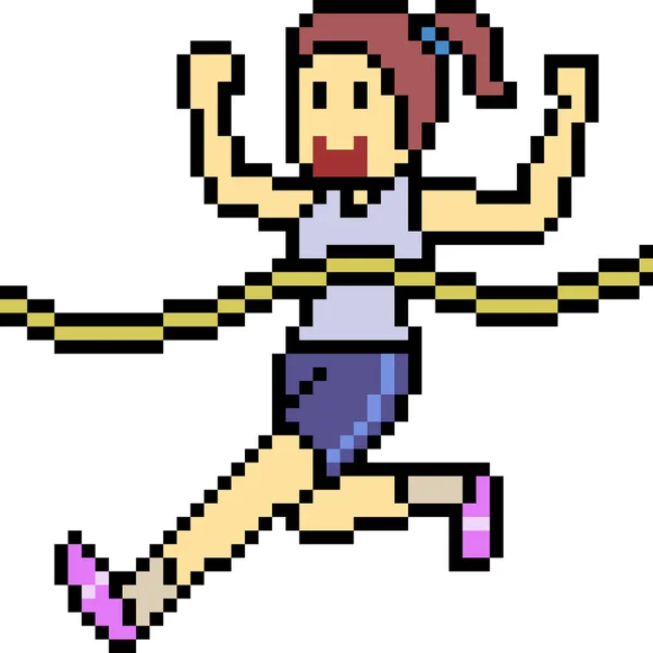 Vecteur Pixel Art Running Sport Isolé — Image vectorielle