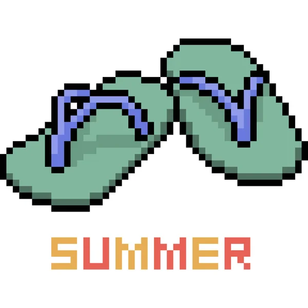 矢量像素艺术夏鞋隔离漫画 — 图库矢量图片