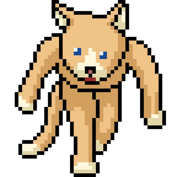 Vector Pixel Art Cat Monster Isolated Cartoon — Stock Vector