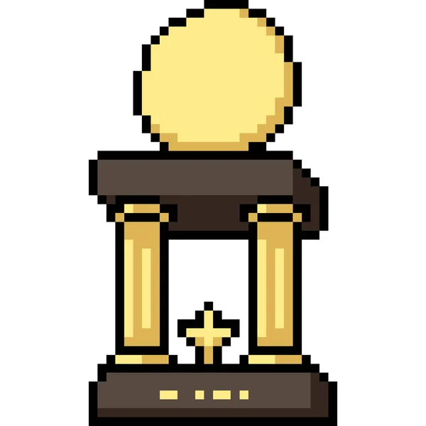 Vector Pixel Art Trophy Isolated Cartoon — Stock Vector