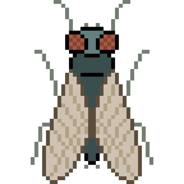 Vector Pixel Arte Volar Dibujos Animados Aislados — Vector de stock