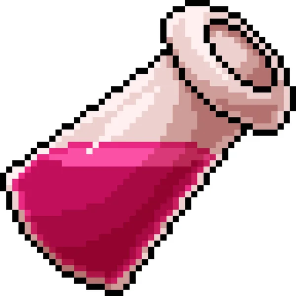 Vector Pixel Art Potion Bottle Isolated Cartoon — Stock Vector