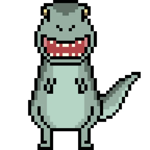 Vector Pixel Art Tyrannoasaurus Dinossauro —  Vetores de Stock