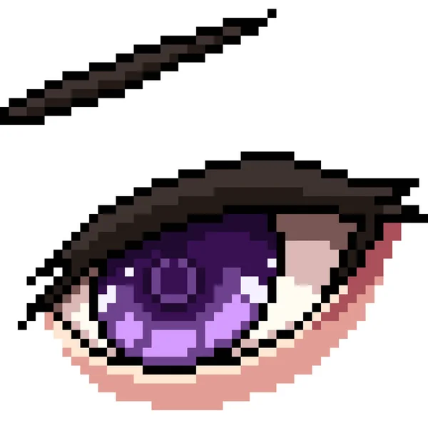 Vector Pixel Arte Ojo Dibujos Animados Aislados — Vector de stock