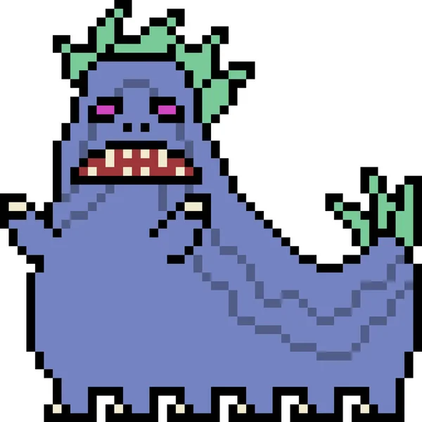 Vecteur Pixel Art Monstre Isolé — Image vectorielle