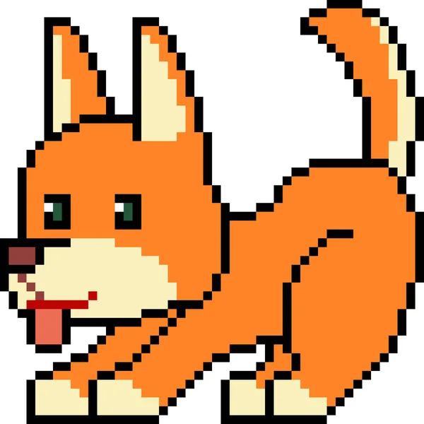 Vecteur Pixel Art Chien Isolé — Image vectorielle