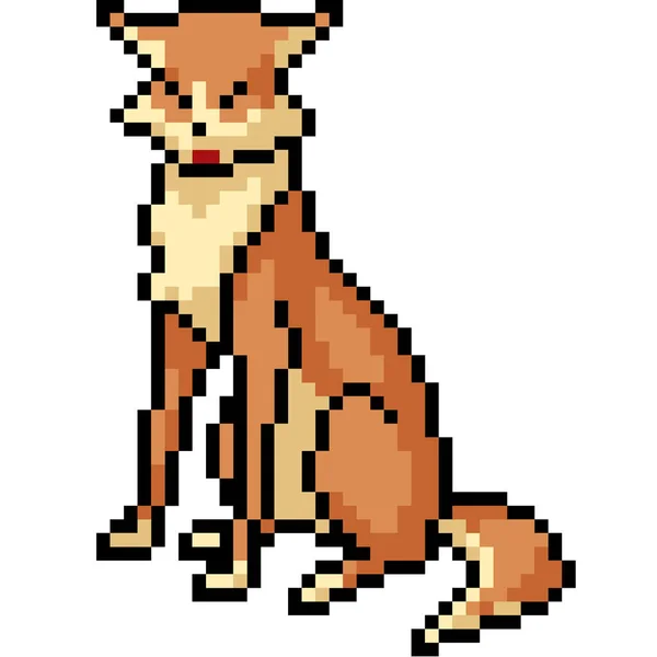 Vettore Pixel Art Fox Friendly Isolato Cartoo — Vettoriale Stock