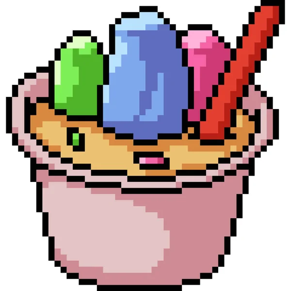 Vettore Pixel Art Gelatina Snack Isolato Cartone Animato — Vettoriale Stock