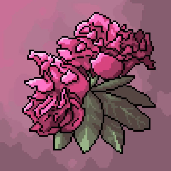 Pixelkonst Konstnärlig Blommande Blomma — Stock vektor