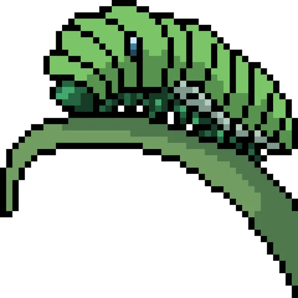 Διανυσματικά Pixel Art Worm Απομονωμένα Κινούμενα Σχέδια — Διανυσματικό Αρχείο