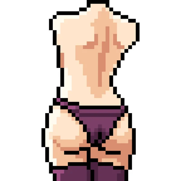 Vecteur Pixel Art Femme Culotte Isolé Dessin Animé — Image vectorielle