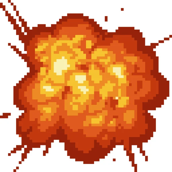 Vektor Pixel Umění Izolované Výbuch Bomby — Stockový vektor