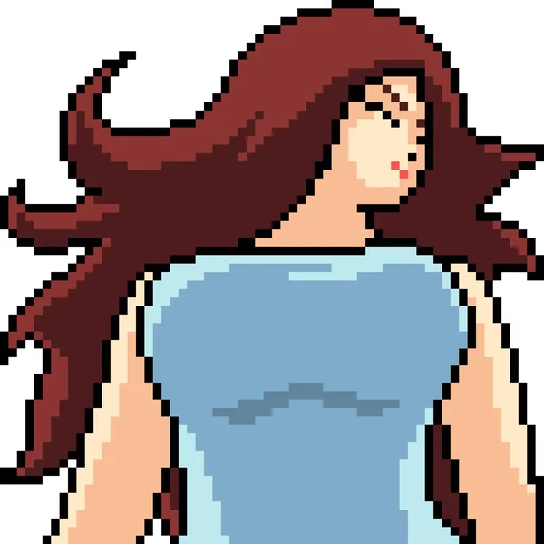 Vector Pixel Arte Aislado Chica Anime — Archivo Imágenes Vectoriales