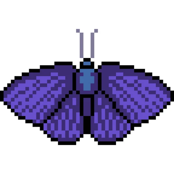 Vector Pixel Arte Polilla Aislado — Vector de stock