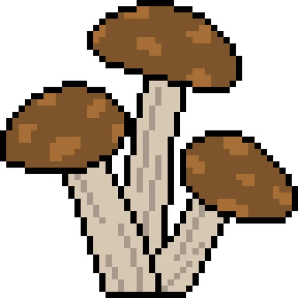 在白色上分离的矢量象素艺术蘑菇 — 图库矢量图片