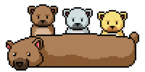 Uzun ayı ailesinin piksel sanatı