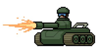 Askeri tank atışının piksel sanatı