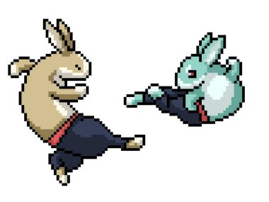 kung fu tavşanının piksel sanatı