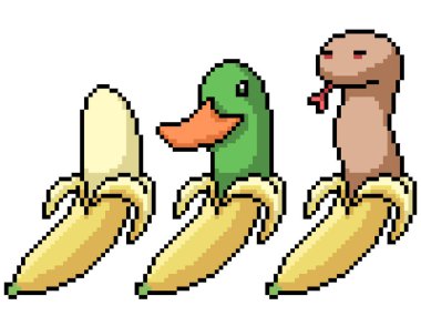 Muzlu ördek yılanının piksel sanatı