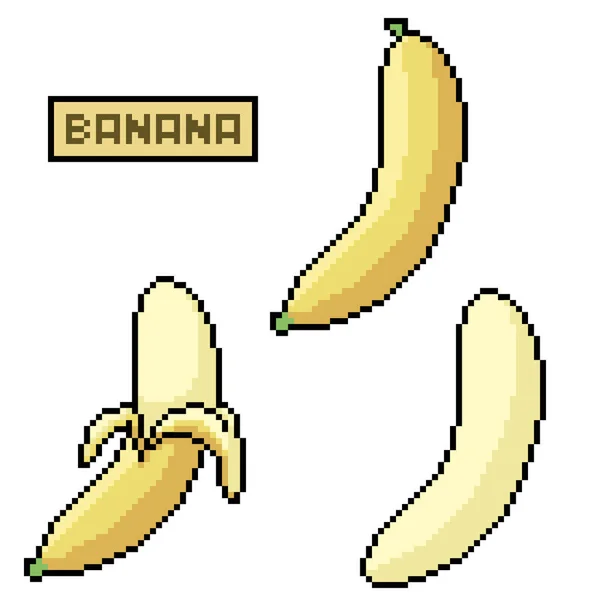 Pixel Art Buccia Banana Fresca — Vettoriale Stock