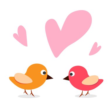 Birds in love cartoon card