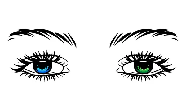 Women Eyes Isolated Doodle Fashion Sketch — Image vectorielle