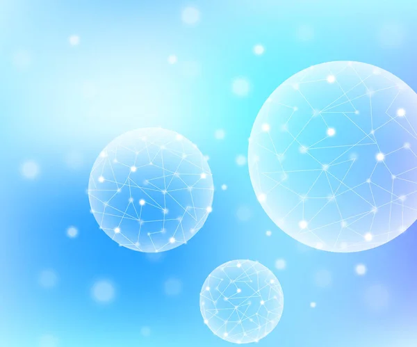 Abstract geometric background white sphere point line style web design decoration graphic wallpaper medical atom molecula shape