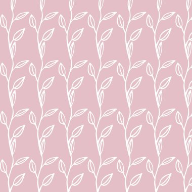 Seamless pattern with leaves herbal botanical vector illustration graphic background wallpaper elegant design floral print fabric textile paper scrapbook