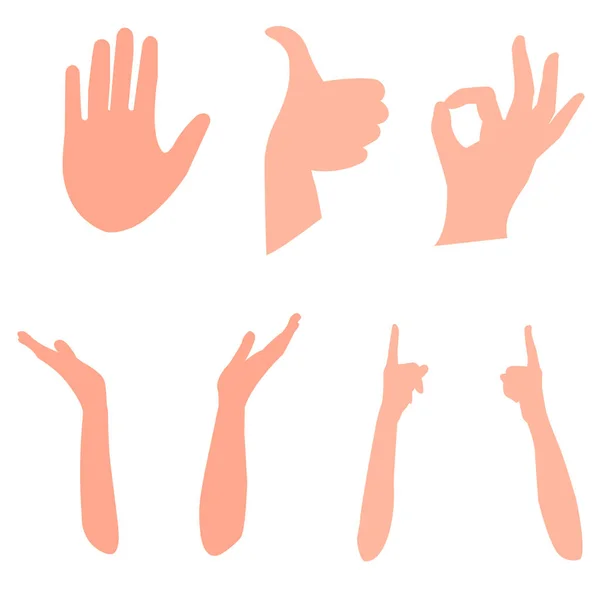 Hand signs gesture set