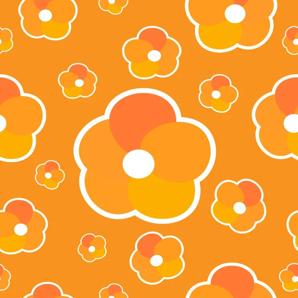 Seamless Vector Pattern Floral Background Orange Flowers Beautiful Simple Illustration — Vector de stock