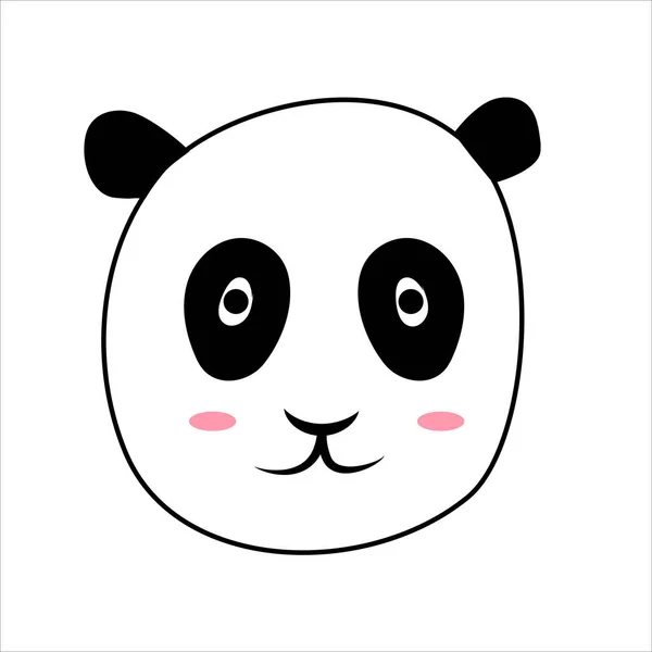 Panda Bear Head Animal Icon — Stock Vector