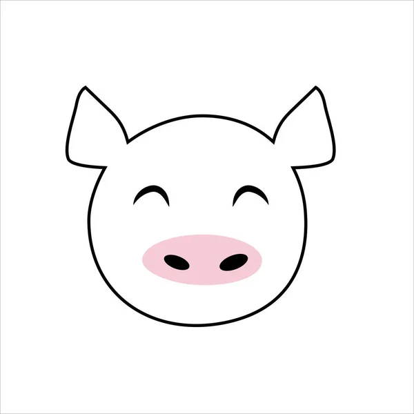 Pig Head Animal Icon — стоковый вектор