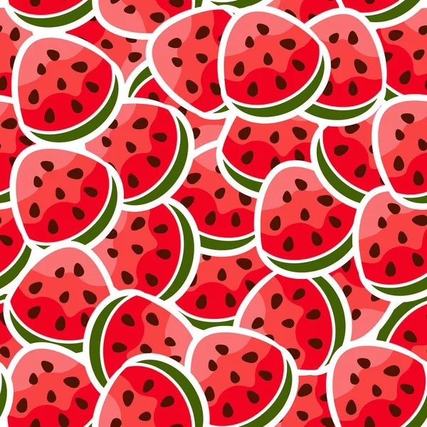Seamless Vector Pattern Watermelon Slice — ストックベクタ