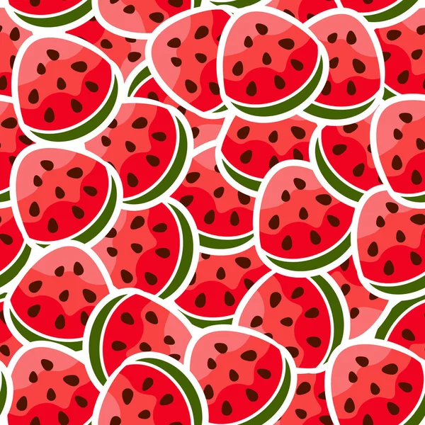 Seamless Vector Pattern Watermelon Slice — Vettoriale Stock