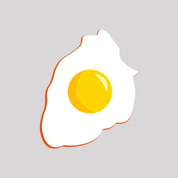 Fried Egg Illustration Yellow Background Yolk Food Tasty Breackfast Vector — стоковый вектор