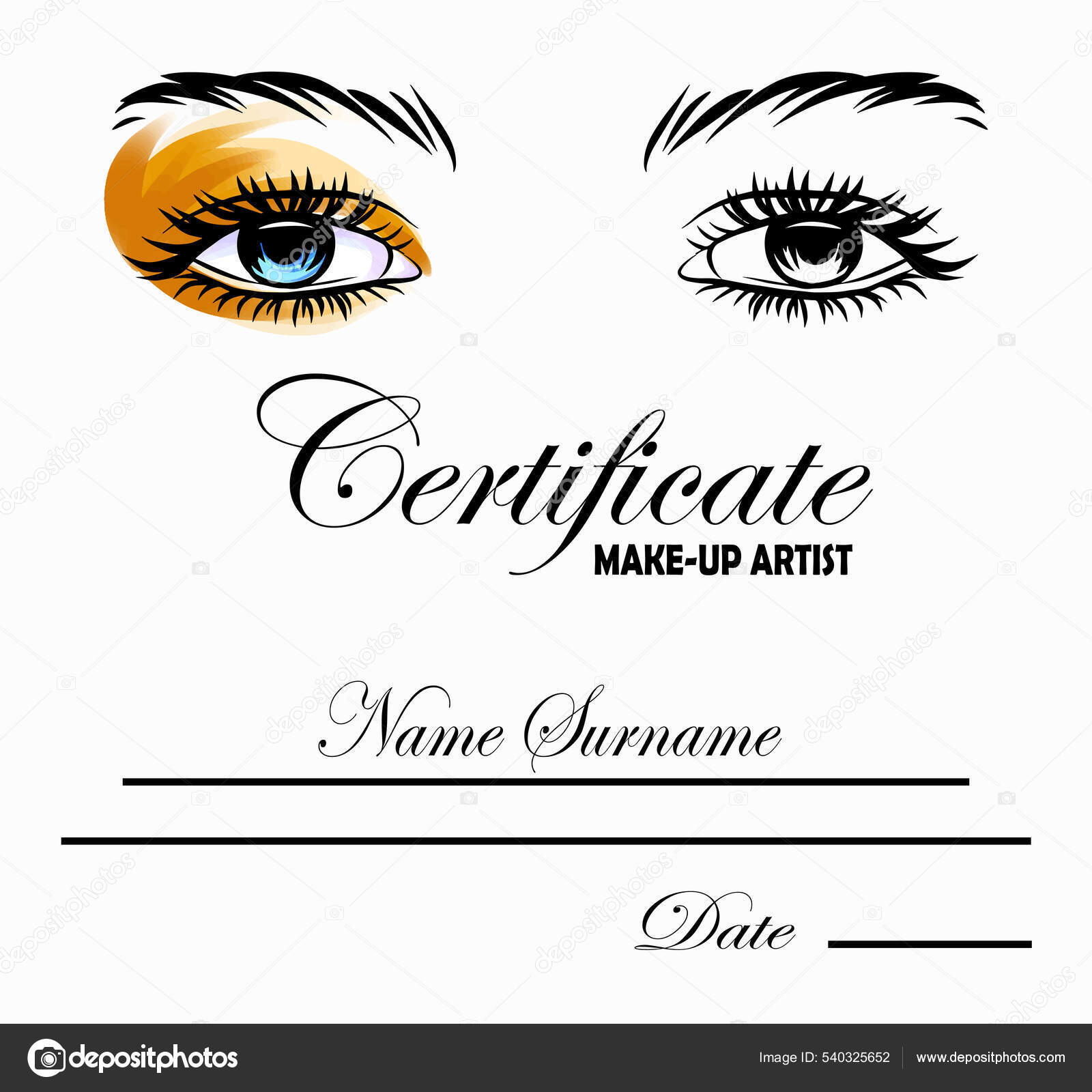 Make Artist Certificate Template Beauty