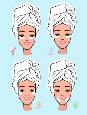 Different ways to use eye patches icons set spa skin care beauty fashion hand drawn colorful illustration 