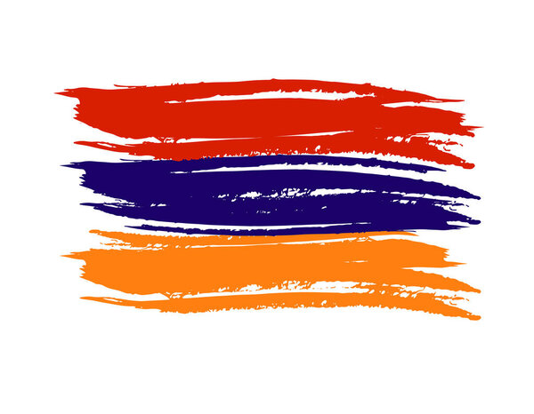 Armenia Europe country flag vector background  icon watercolor dry brush ink texture illustration independence Day celebration banner