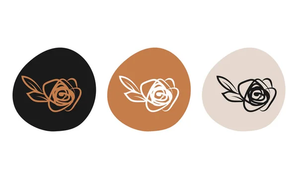 Botanical Illustration Vector Logo Design Set Collection Luxury Logo Icons — Stockvektor