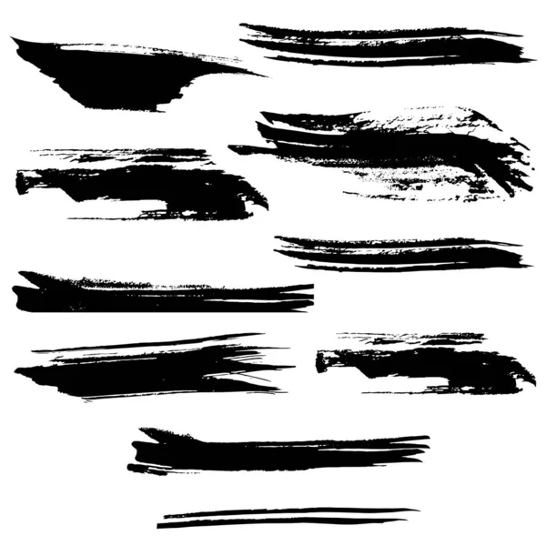Icon set isolated ink dry texture black brush splash artistic template creative grunge paint stroke 
