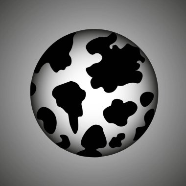 Planet cosmic space universe moon isolated black and white cartoon sphere icon 