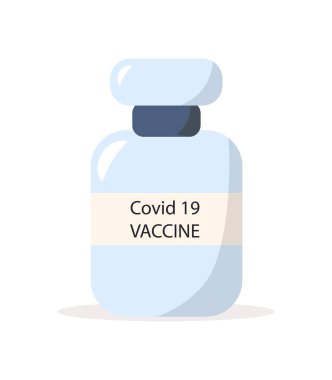 Coronavirus vaccine isolated icon cartoon colorful illustration vector bottle medical equipment global immunization health care medicine