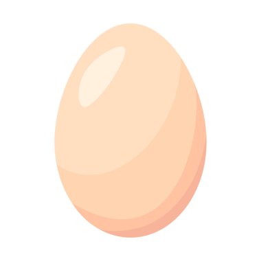 Uncooked bird egg isolated on white cartoon icon breakfast food ingredient eggshell vector realistic sign